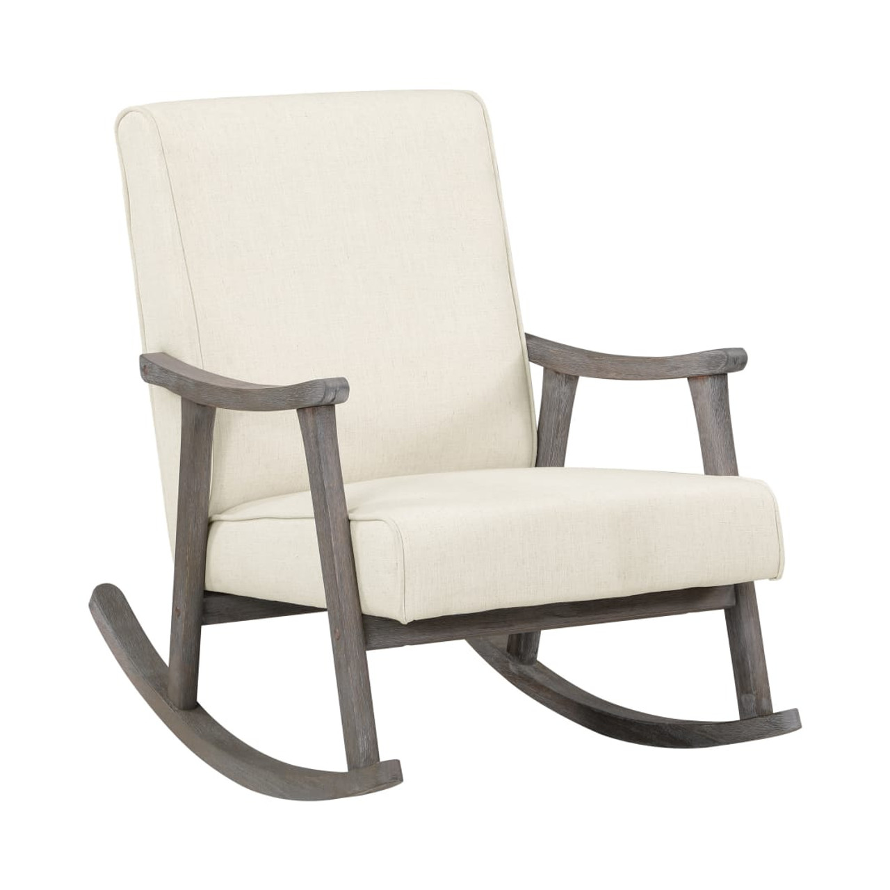 Gainsborough Rocker in Linen Fabric with Brushed Grey Finish Frame