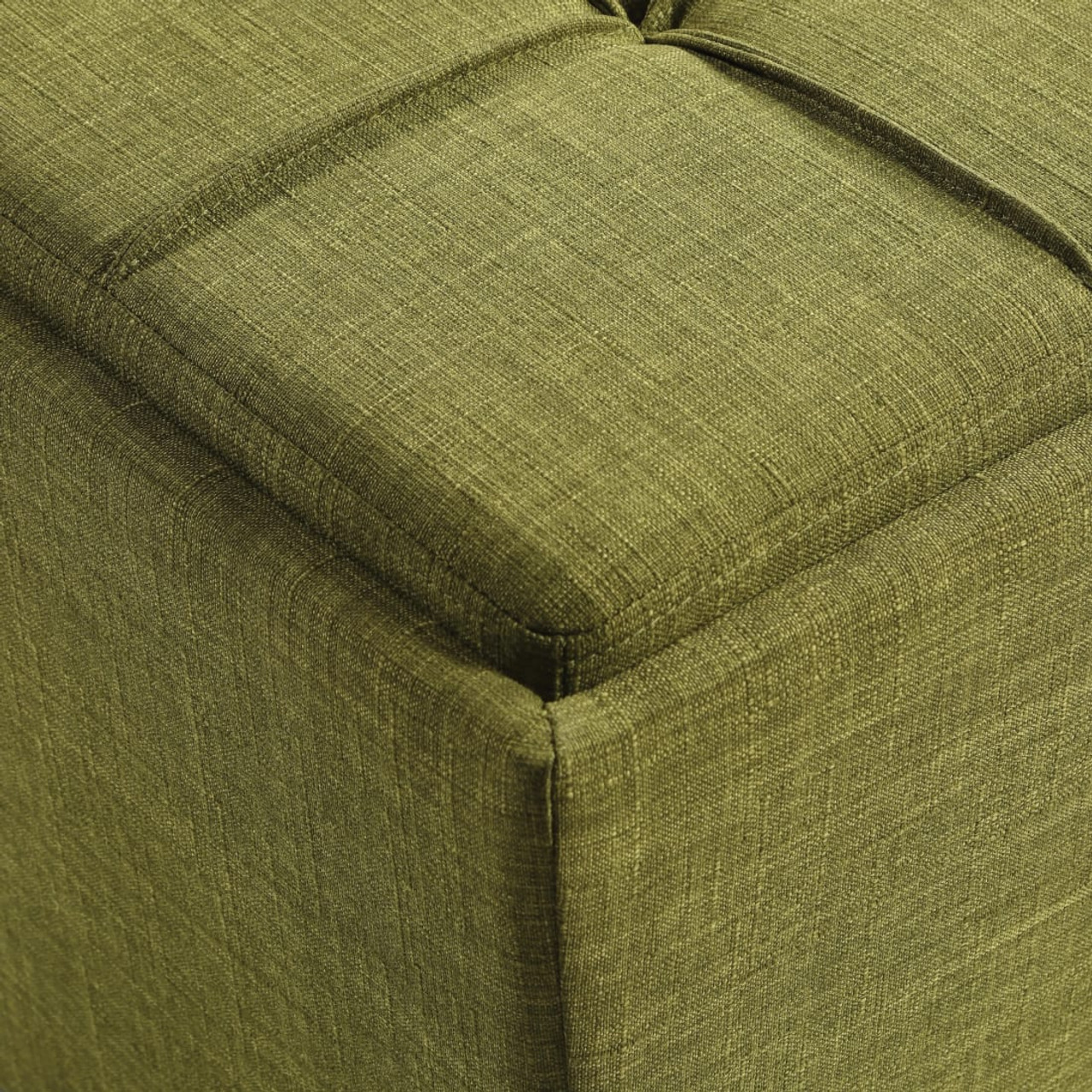 Rockford Storage Ottoman in Green Fabric