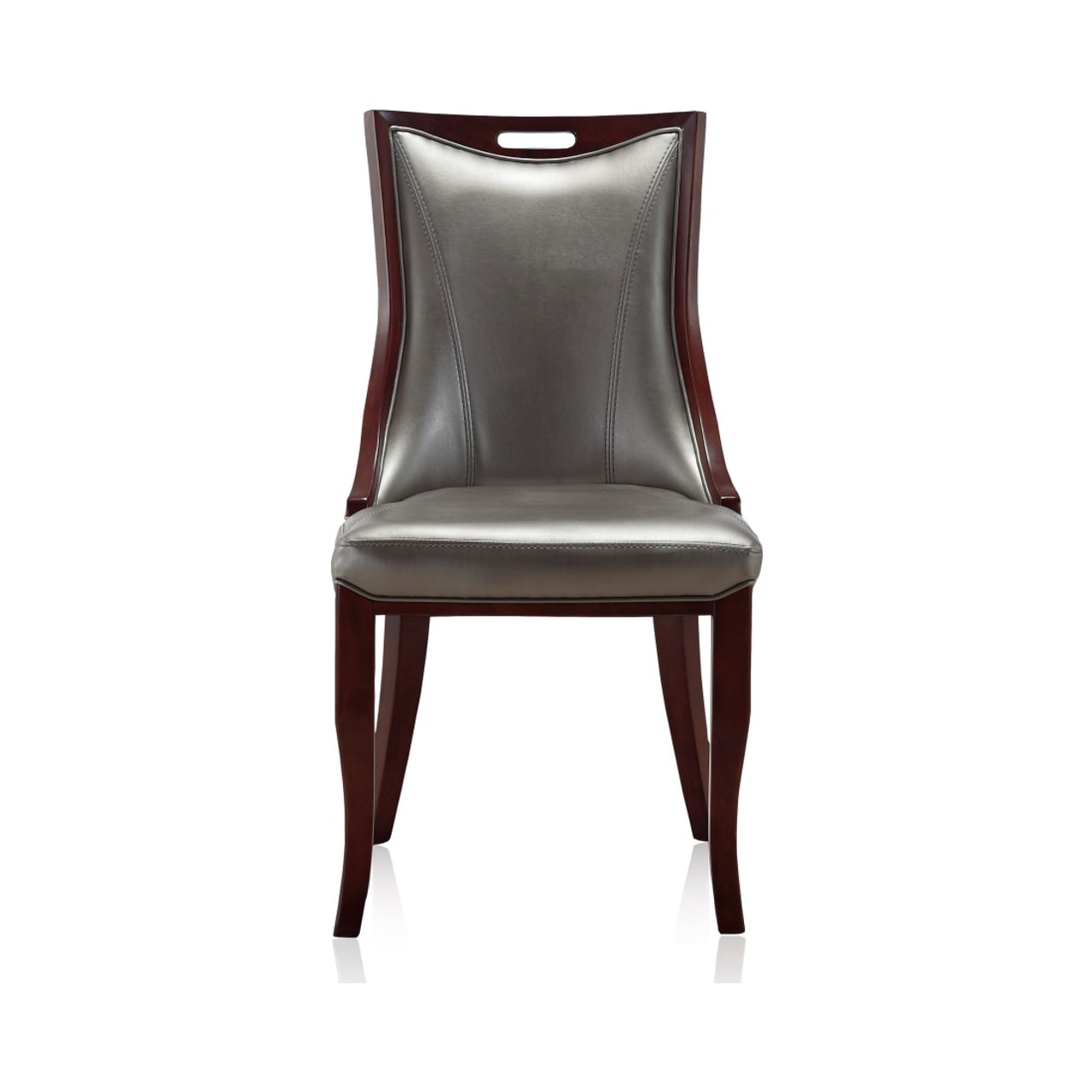 Emperor Dining Chair (Set of Two) in Silver and Walnut