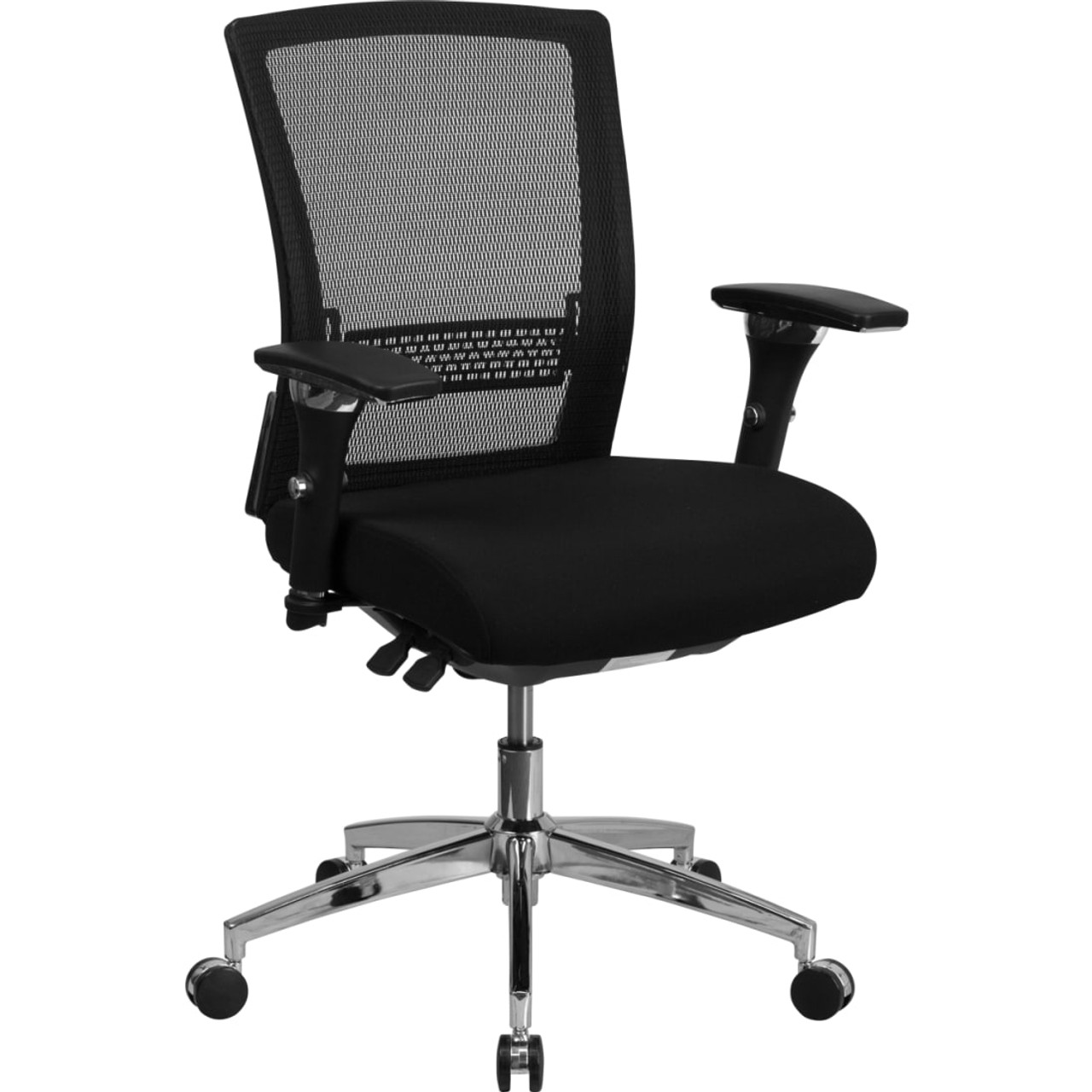 HERCULES Series 24/7 Intensive Use 300 lb. Rated Black Mesh Multifunction Ergonomic Office Chair with Seat Slider - GOWY858GG
