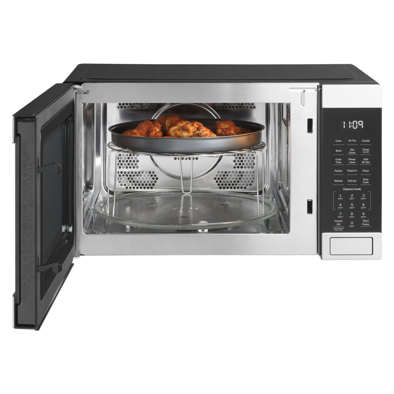 GE 1.0 cu. ft. Capacity Countertop Convection Microwave Oven with Air Fry - JES1109RRSS