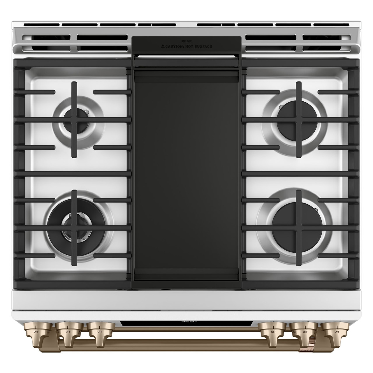 Cafe 30 in. 6.7 cu. ft. Slide-In Smart Double Oven Gas Range with Self-Cleaning Convection in Matte White - CGS750P4MW2
