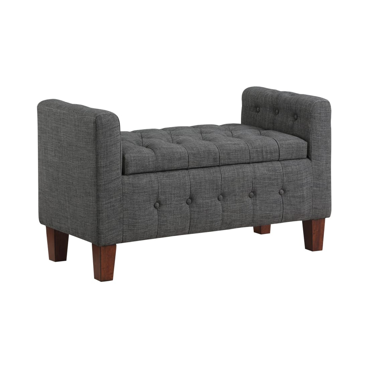 Darnley Storage Bench in Charcoal Fabric