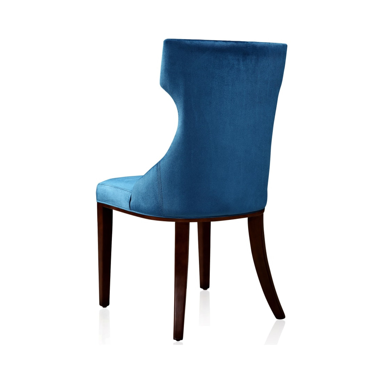 Reine Velvet Dining Chair (Set of Two) in Cobalt Blue and Walnut