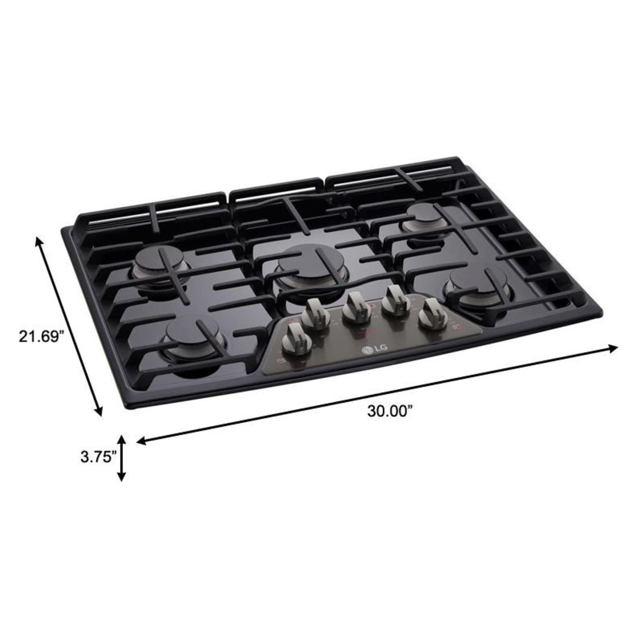 LG 30” Gas Cooktop with SuperBoil™ in Black Stainless Steel - LCG3011BD