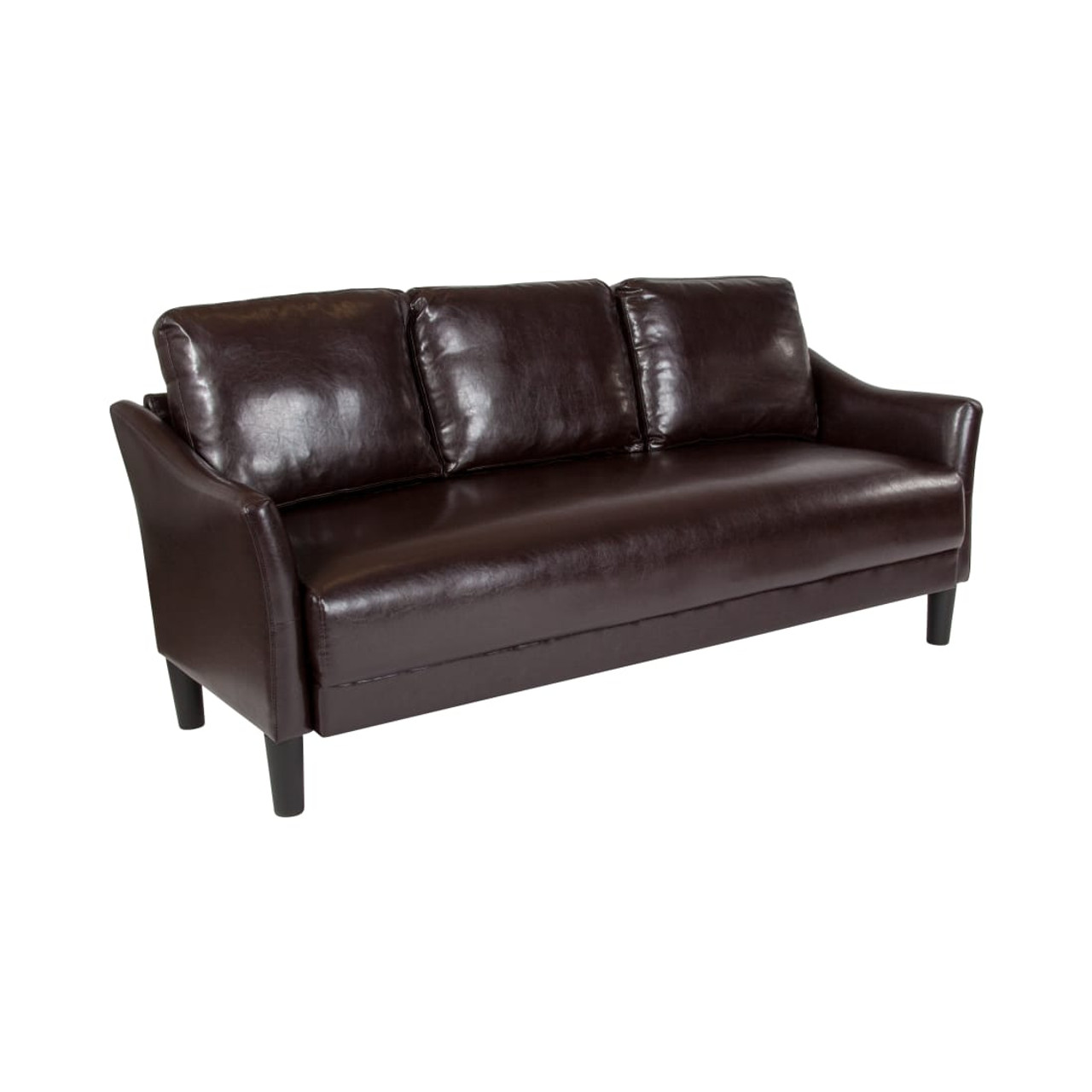 Asti Upholstered Sofa in Brown LeatherSoft