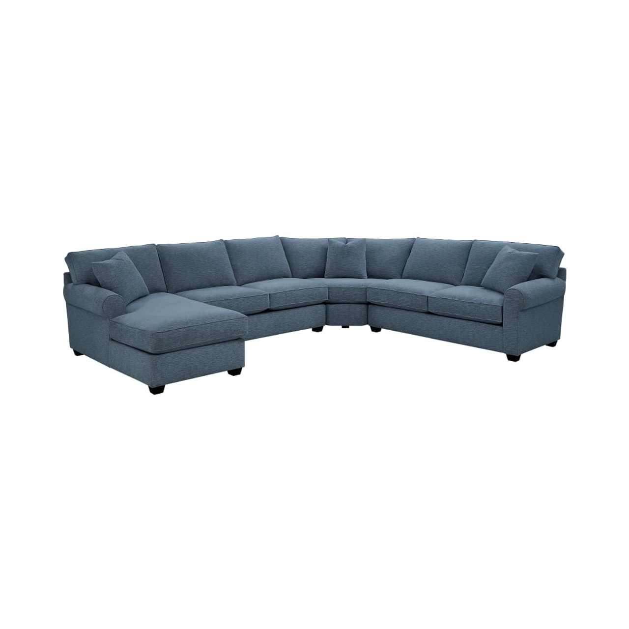 Crestview Rolled Arm Blue 4-pc sectional w/ left chaise