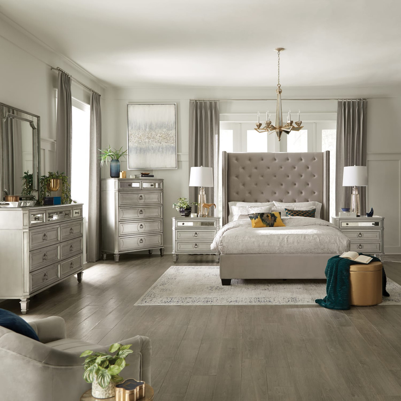 Bryant Park Bedroom - Bed, Dresser & Mirror - Queen
