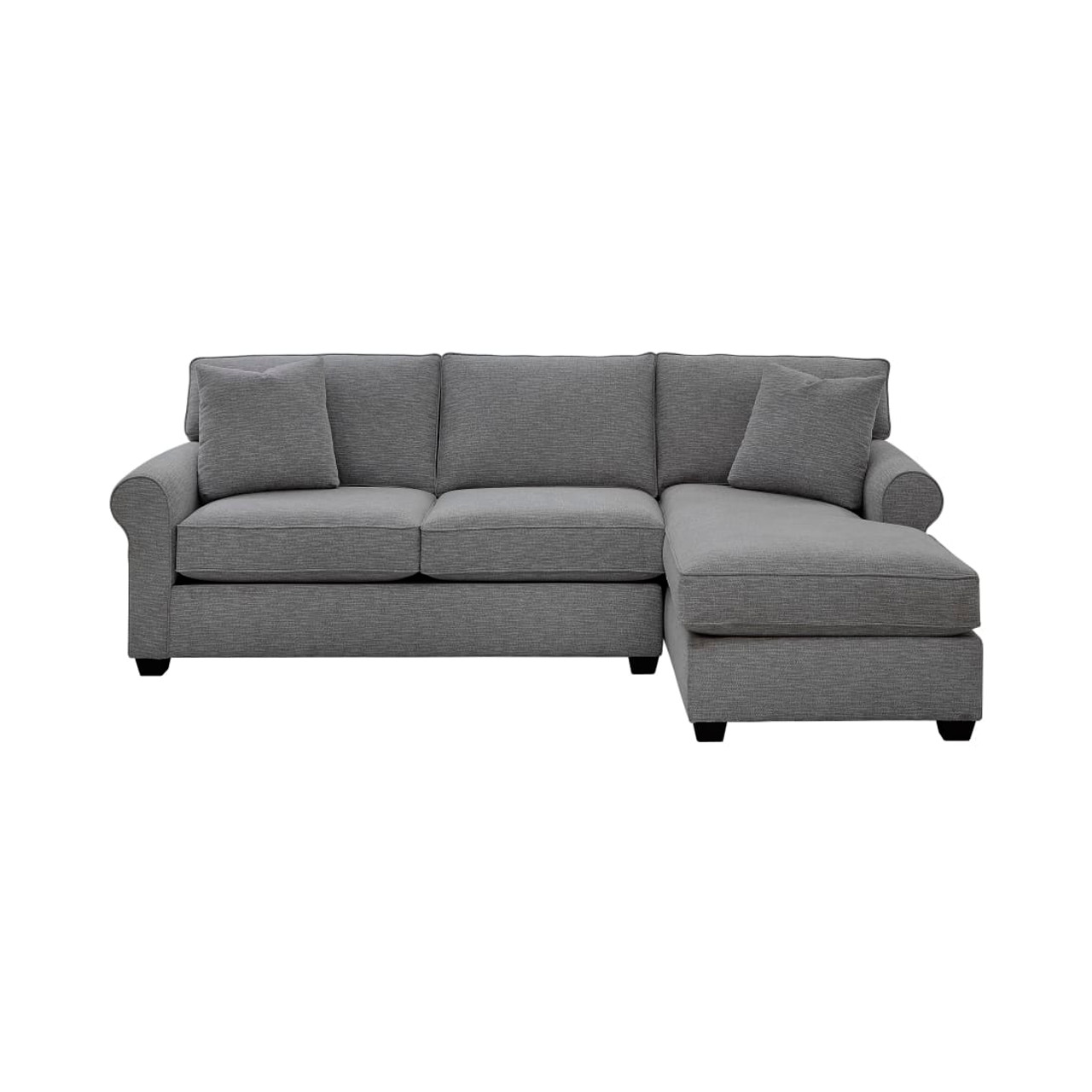 Crestview Rolled Arm Graphite 2-pc sectional w/ right chaise