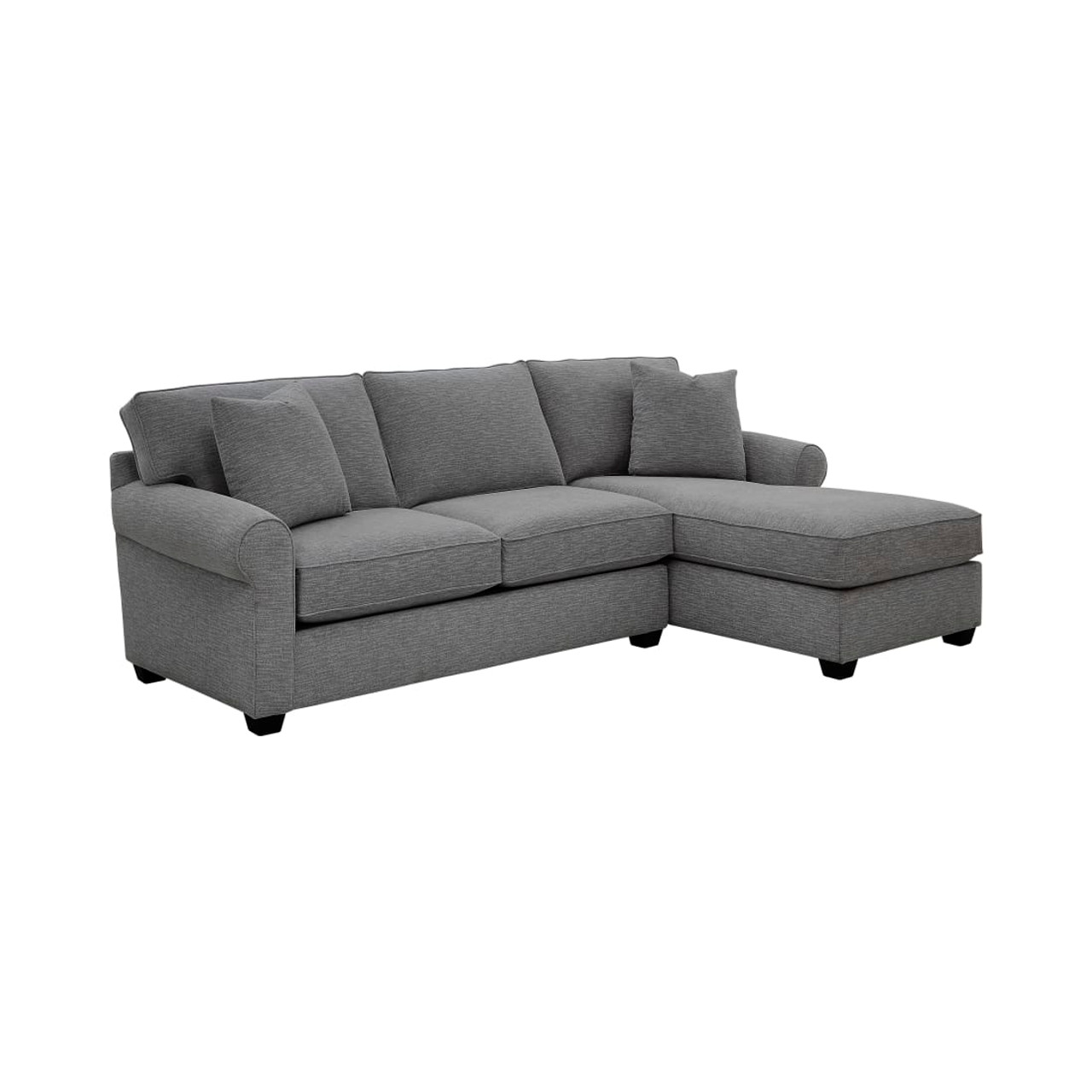 Crestview Rolled Arm Graphite 2-pc sectional w/ right chaise