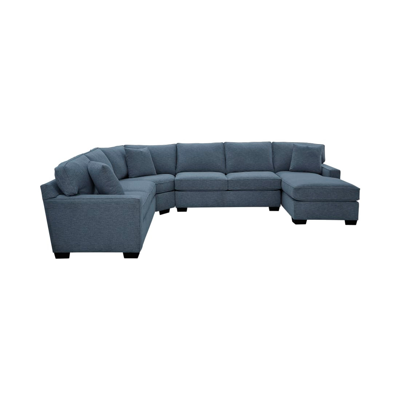 Crestview Track Arm Blue 4-pc sectional w/ right chaise