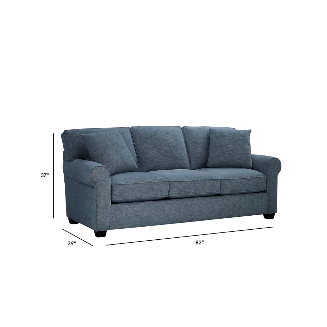 Crestview Rolled Arm Blue 2-pc sofa & loveseat