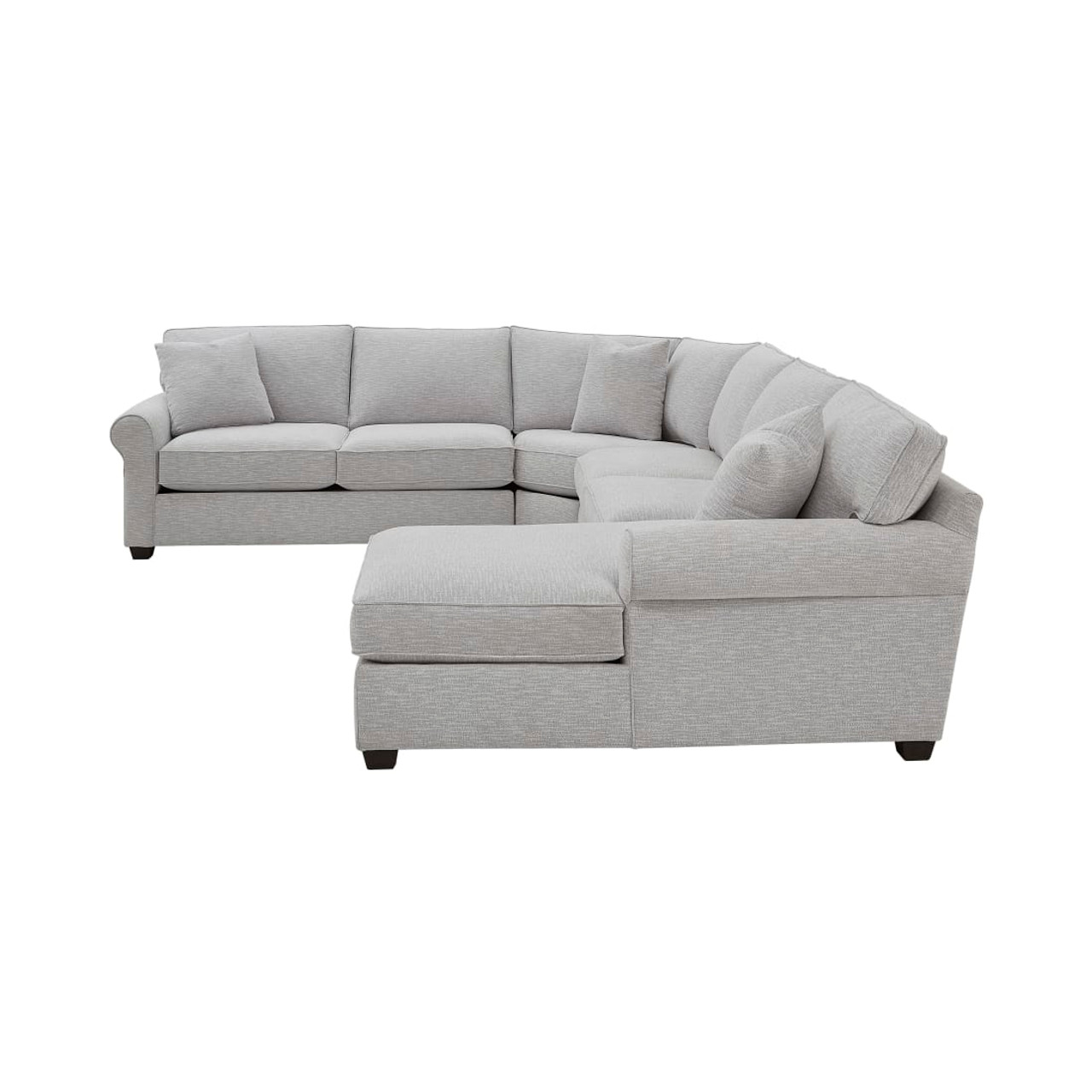 Crestview Rolled Arm Granite 4-pc sectional w/ right chaise