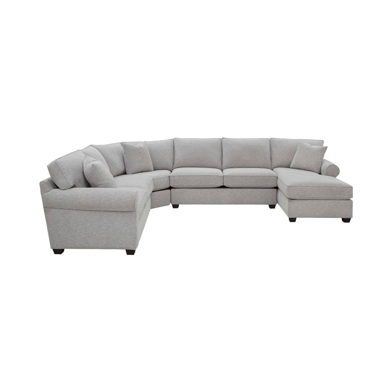 Crestview Rolled Arm Granite 4-pc sectional w/ right chaise