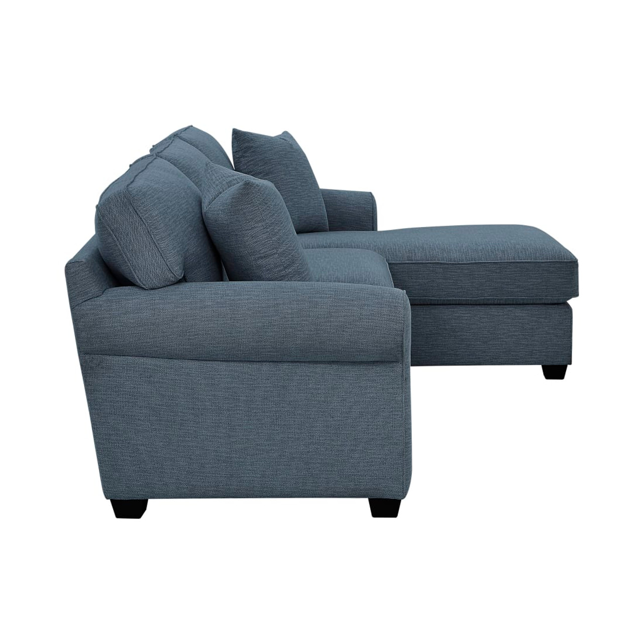 Crestview Rolled Arm Blue 2-pc sectional w/ right chaise