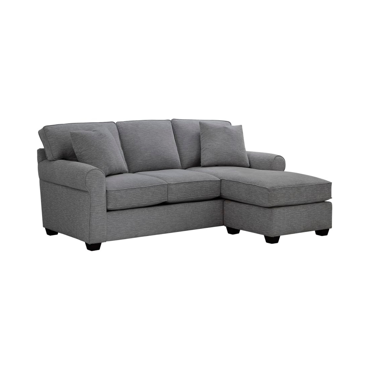 Crestview Rolled Arm Graphite Sofa Chaise