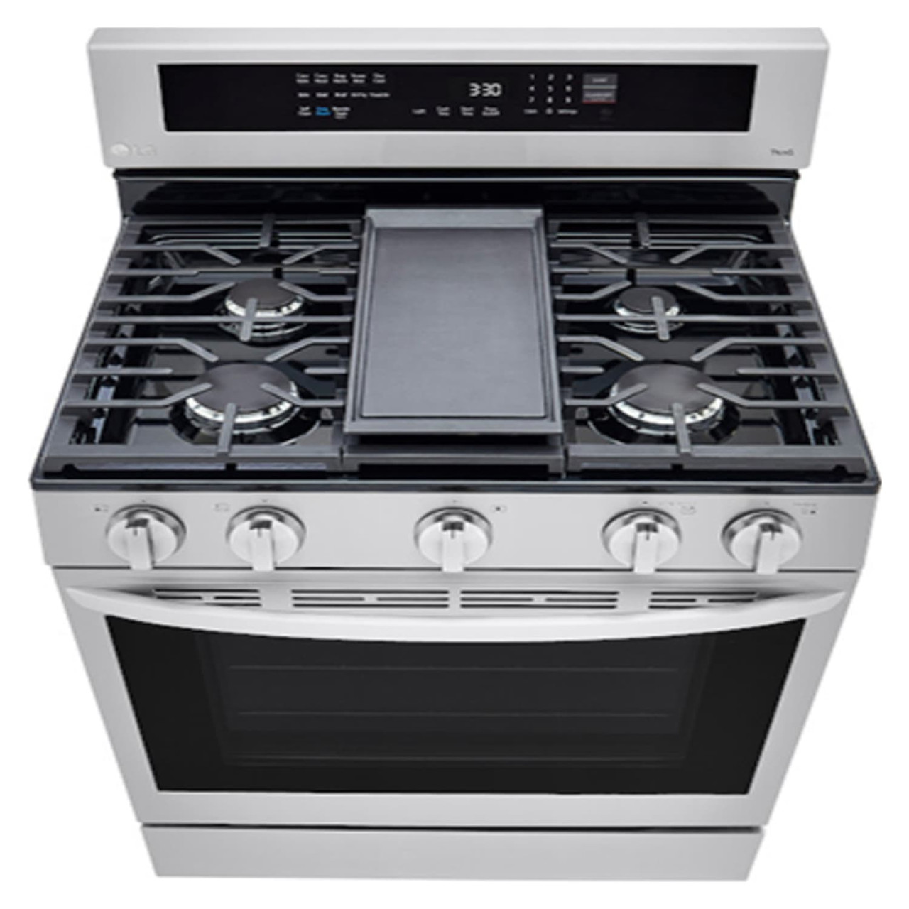 LG 5.8 cu. ft. Smart Wi-Fi Enabled True Convection InstaView™ Gas Range with Air Fry - LRGL5825F