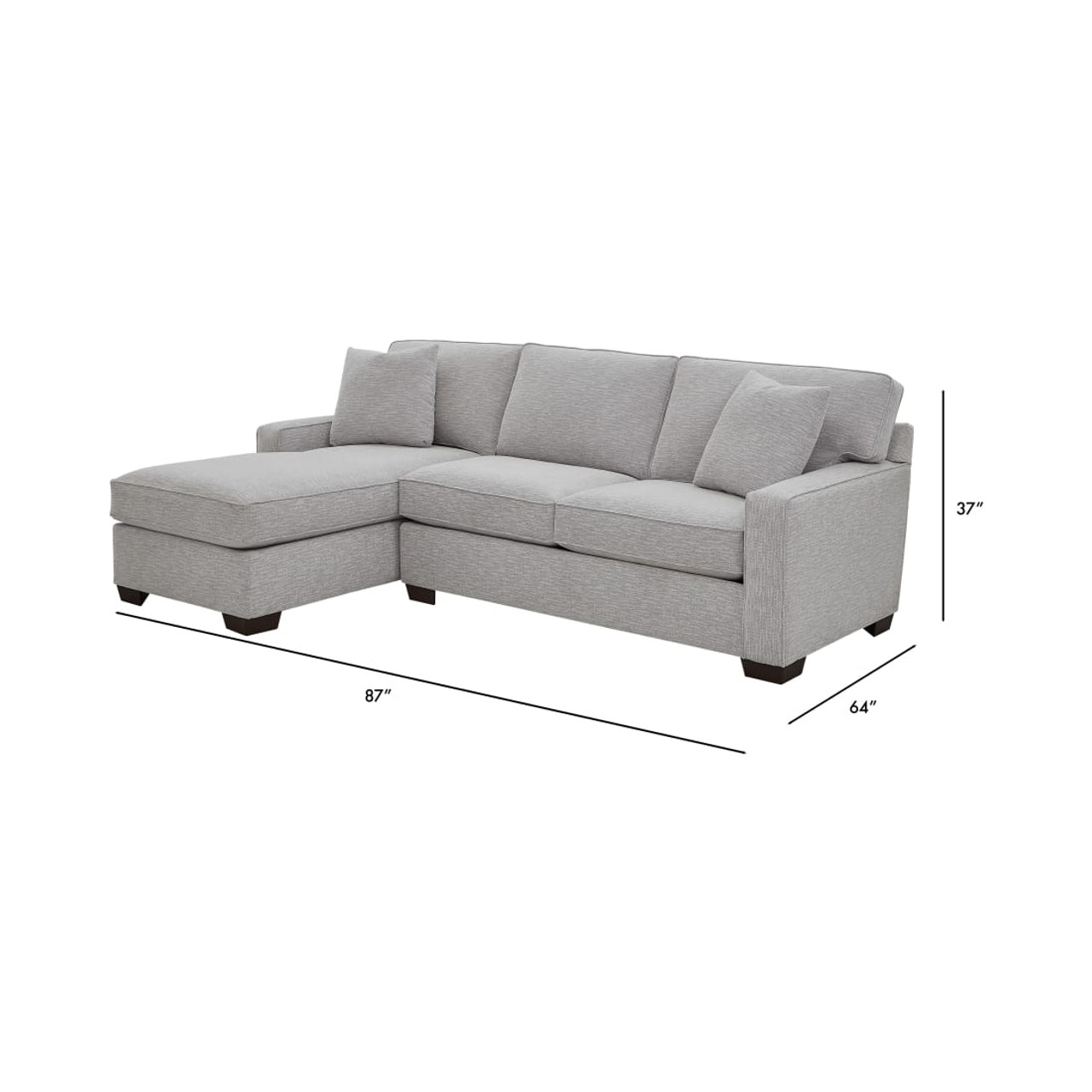 Crestview Track Arm Granite 2-pc sectional w/ left chaise