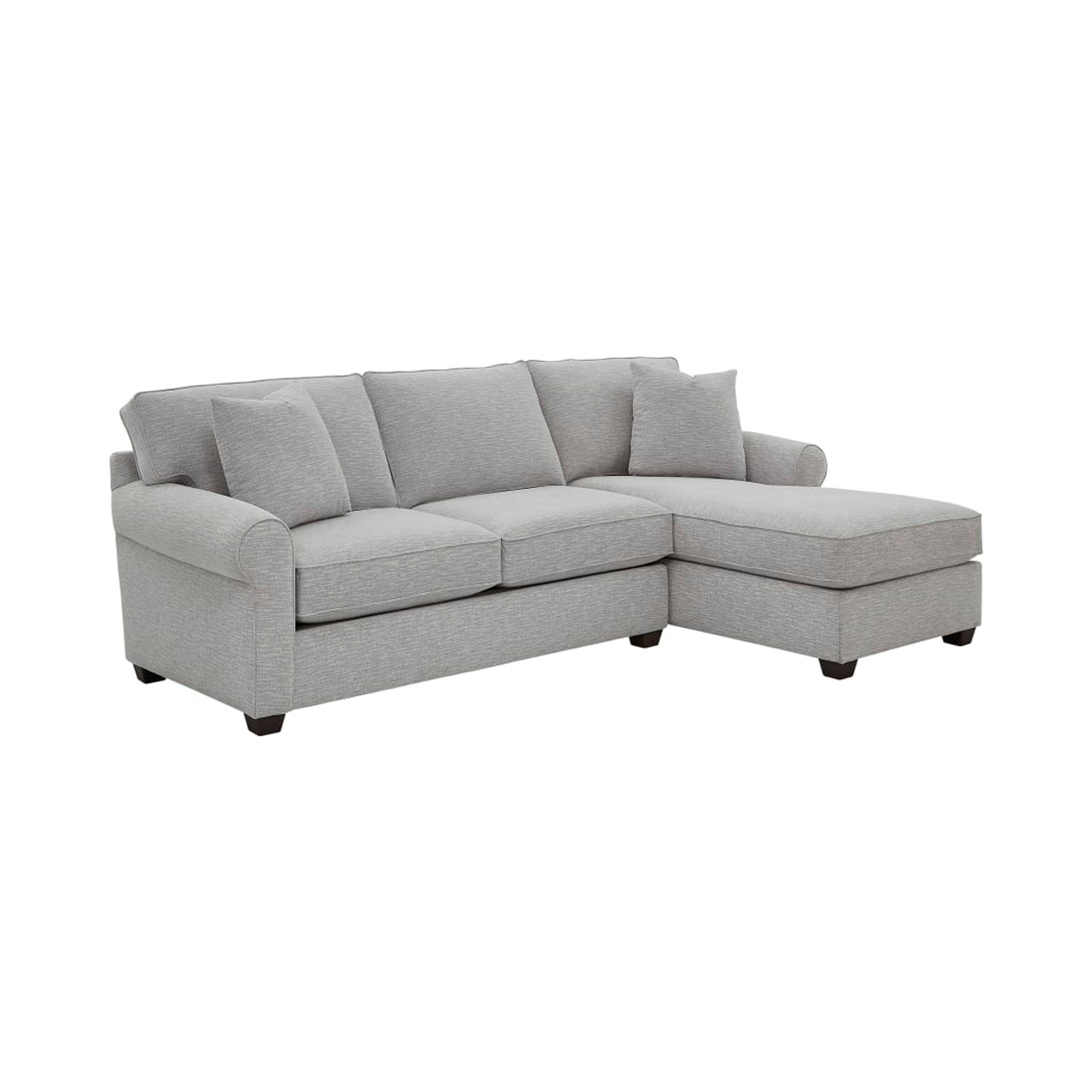 Crestview Rolled Arm Granite 2-pc sectional w/ right chaise