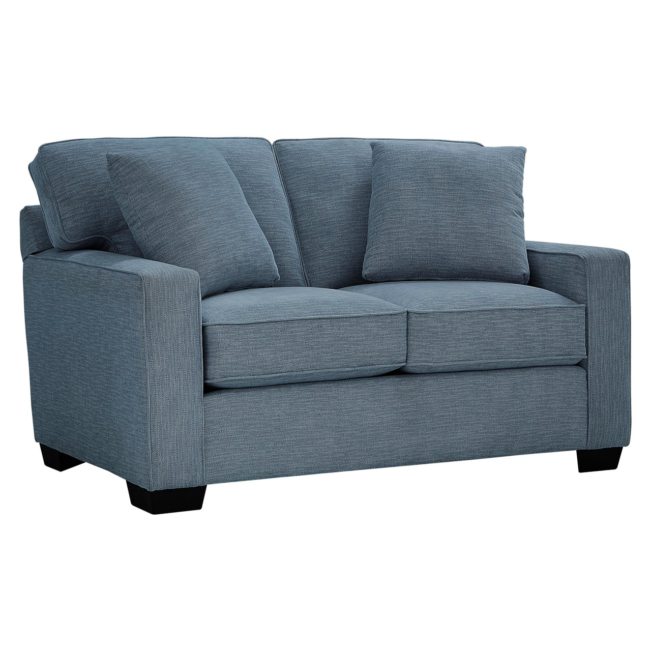 Crestview Track Arm Blue Loveseat