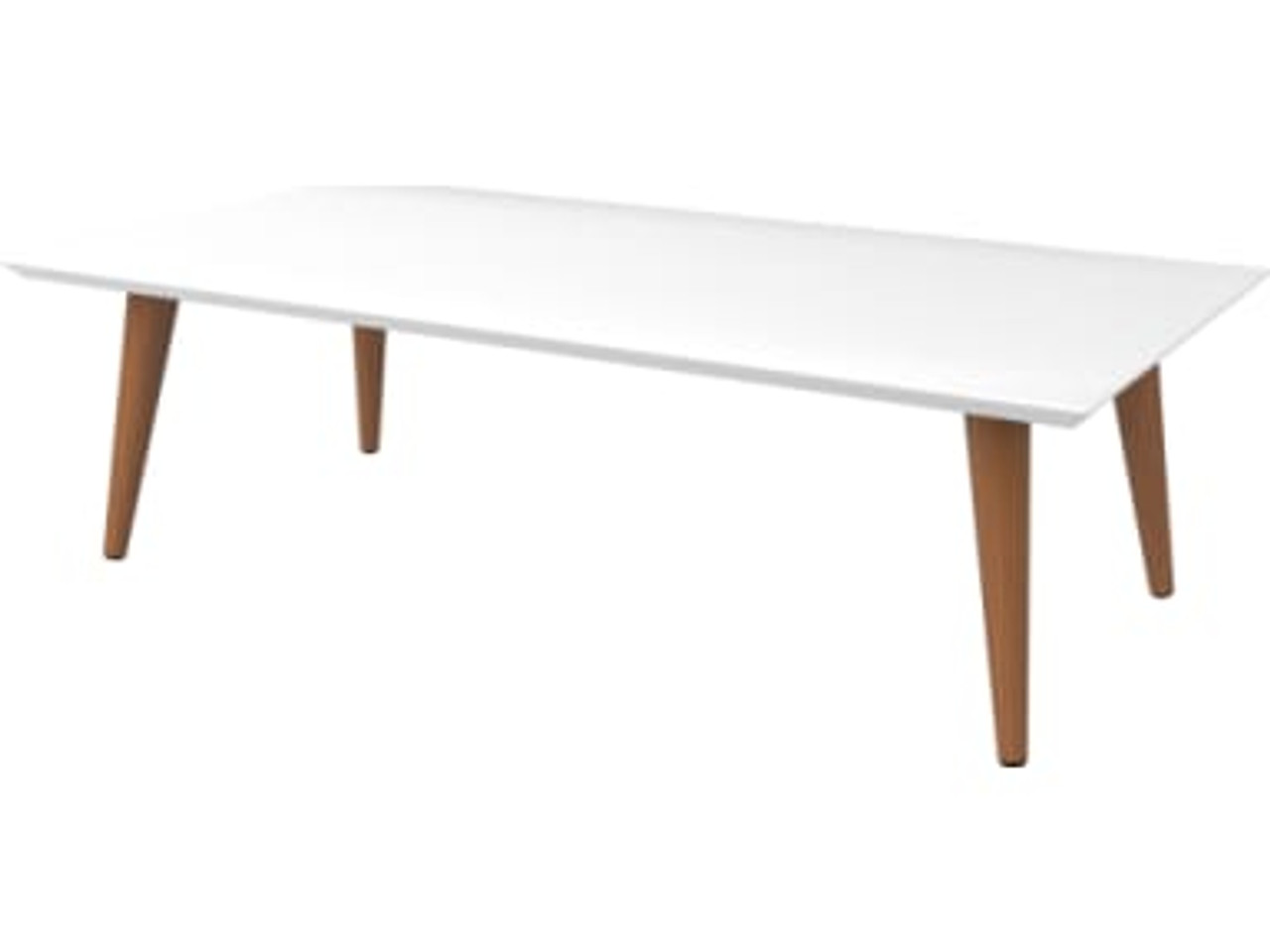 Utopia Low Rectangle End Table in White Gloss