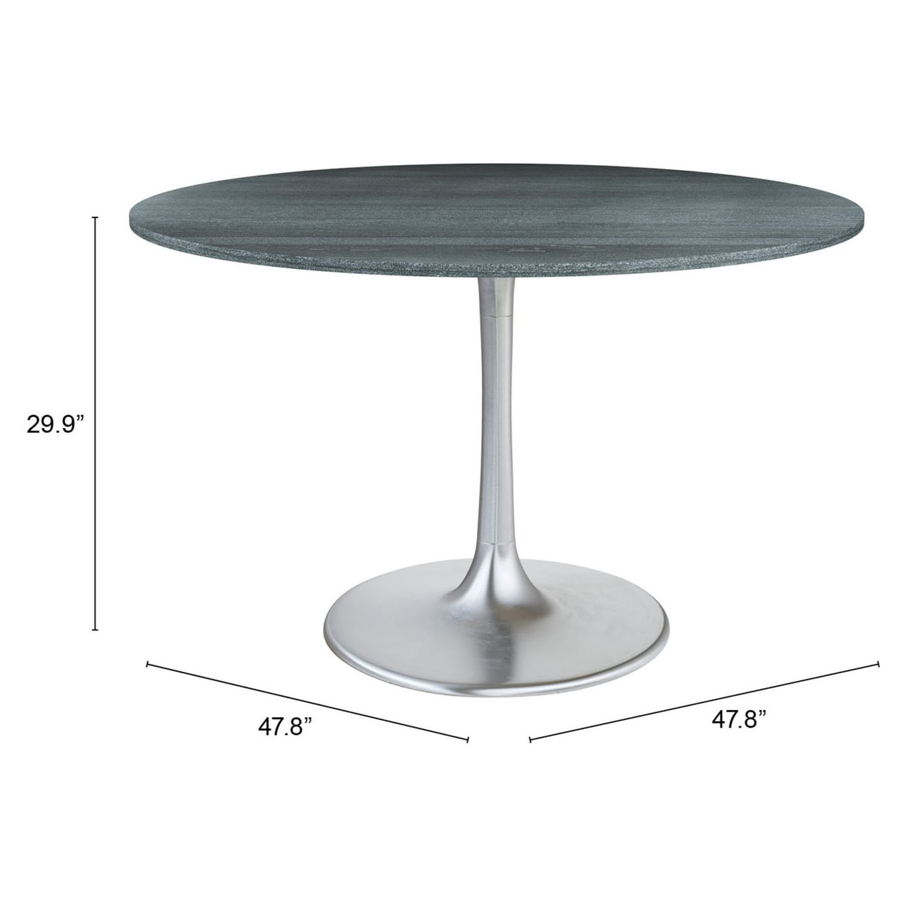 Metropolis Dining Table 48” Black