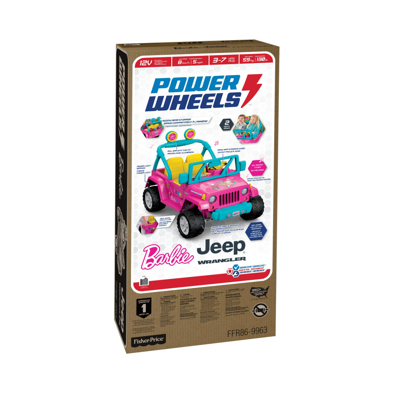 Power Wheels Barbie Jeep Wrangler 12V Ride On Vehicle | Conns HomePlus