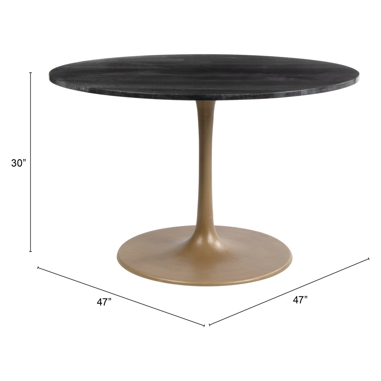 Taj Dining Table Black & Gold