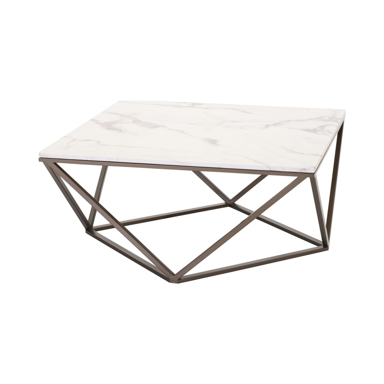 Tintern Coffee Table White & Antique Brass