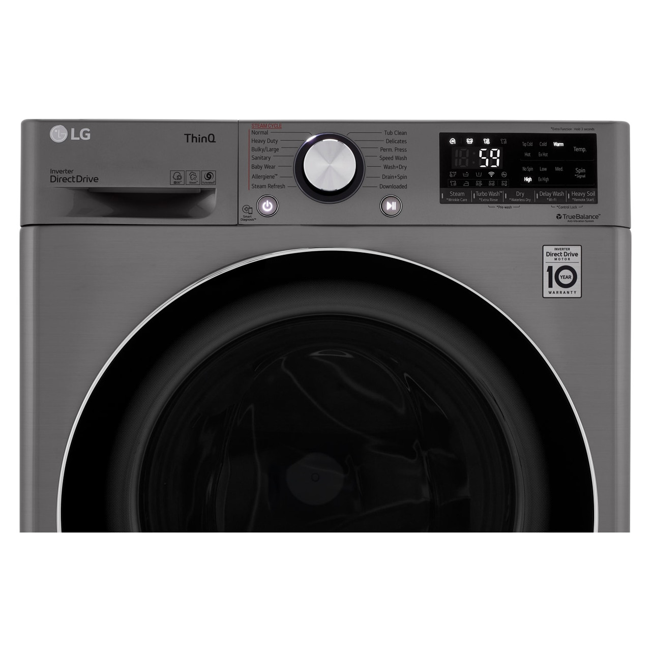 LG 2.4 cu.ft. Smart Wi-Fi Enabled Compact Front Load All-In-One Washer/Dryer Combo with Built-In Intelligence - WM3555HVA