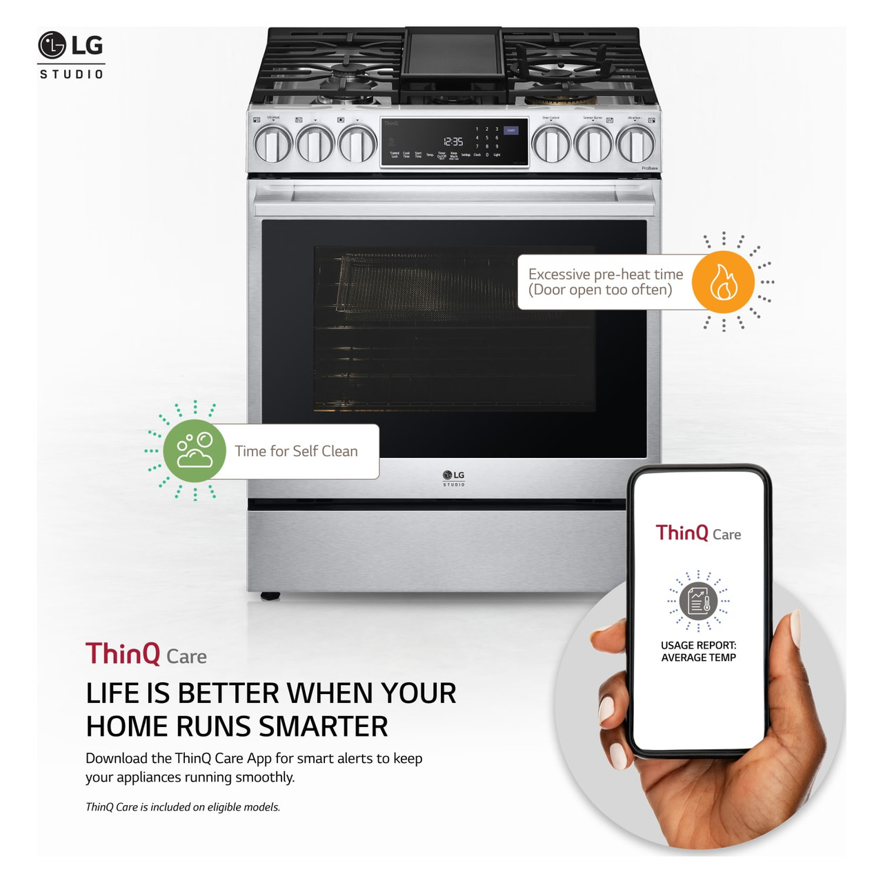 LG STUDIO 6.3 cu. ft. Dual-Fuel Slide-In Range with ProBake Convection®, InstaView®, and EasyClean® - LSDS6338F