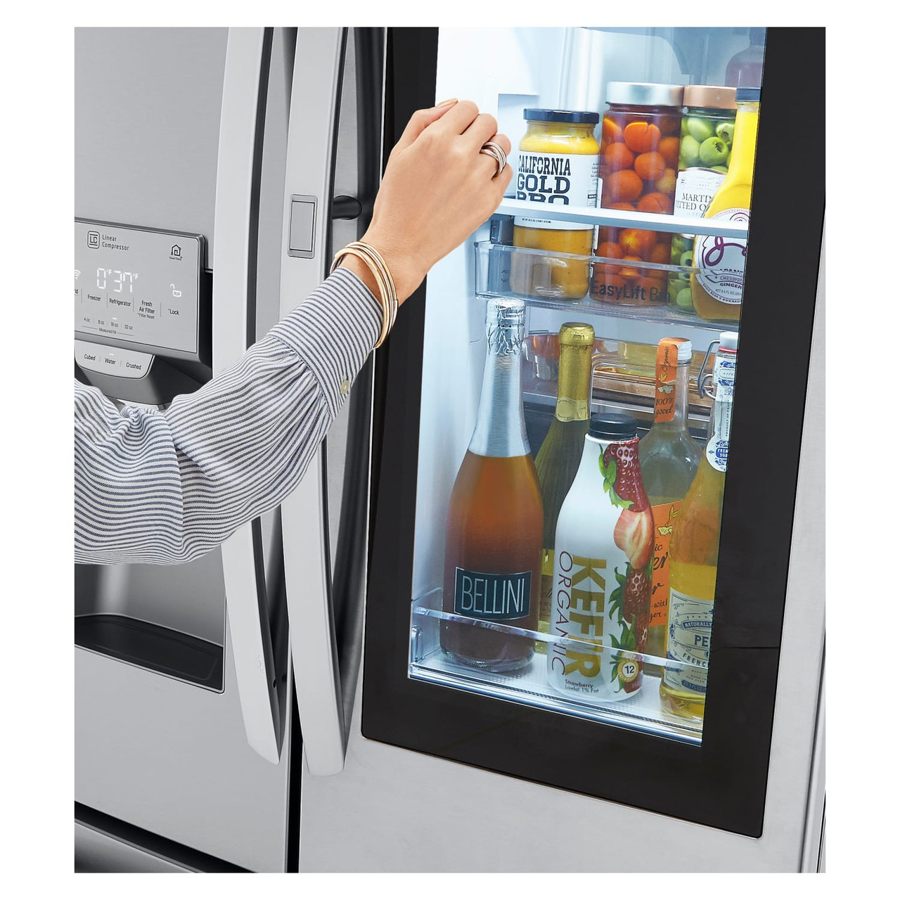 LG 24 cu. ft. Smart Wi-Fi Enabled InstaView Door-in-Door Counter-Depth Refrigerator with Craft Ice Maker - LRFVC2406S