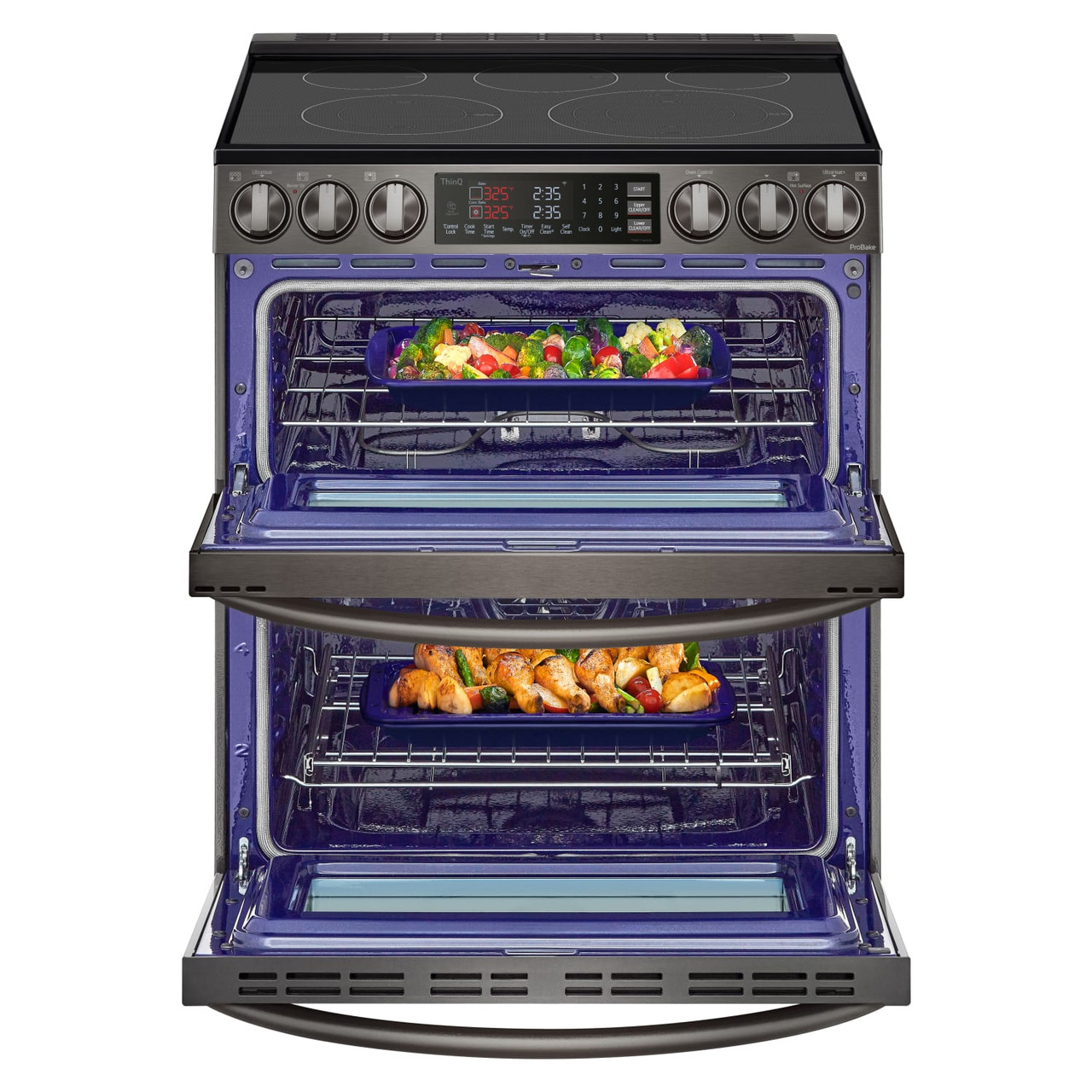 LG 7.3 cu.ft. Smart Wi-Fi Enabled Electric Double Oven Slide-In Range with ProBake Convection and InstaView - LTEL7337D