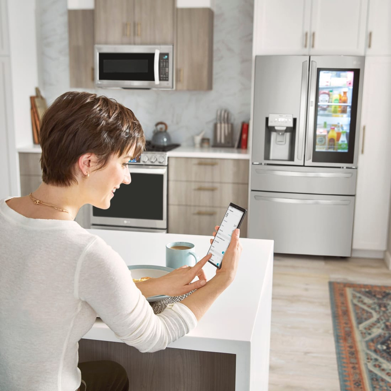 LG 23 cu. ft. Smart Wi-Fi Enabled InstaView Door-in-Door Counter-Depth Refrigerator with Craft Ice Maker - LRMVC2306S