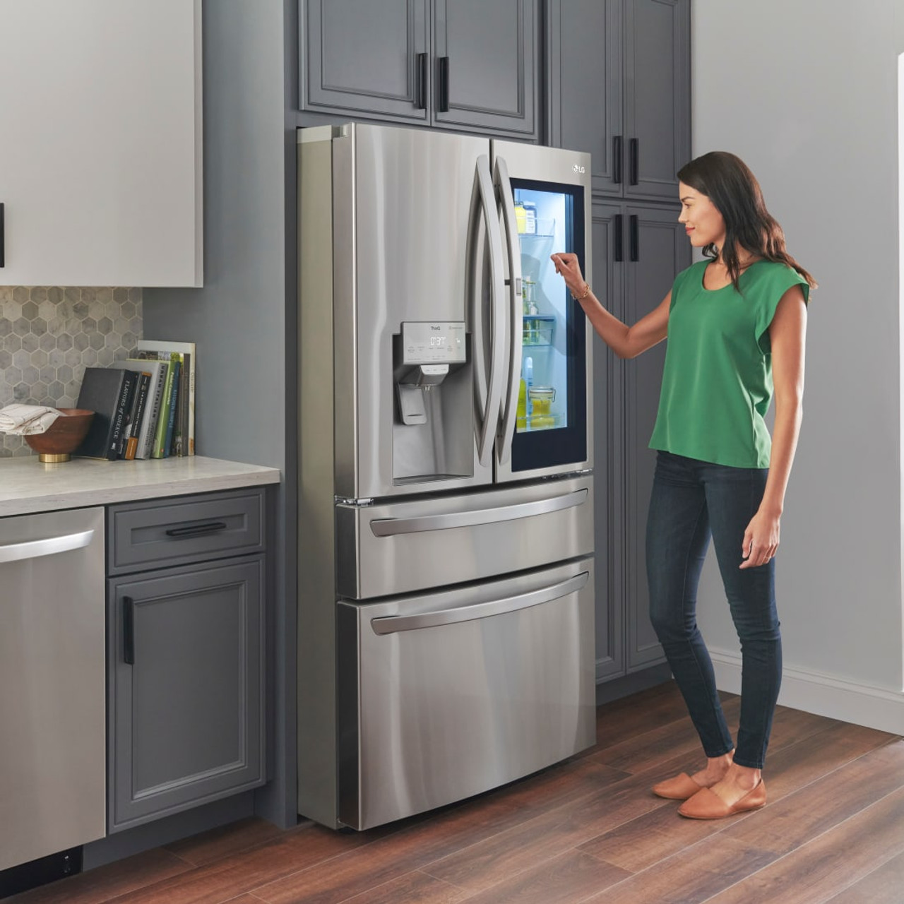 LG 30 cu. ft. Smart Wi-Fi Enabled InstaView Door-in-Door Refrigerator with Craft Ice Maker - LRMVS3006S