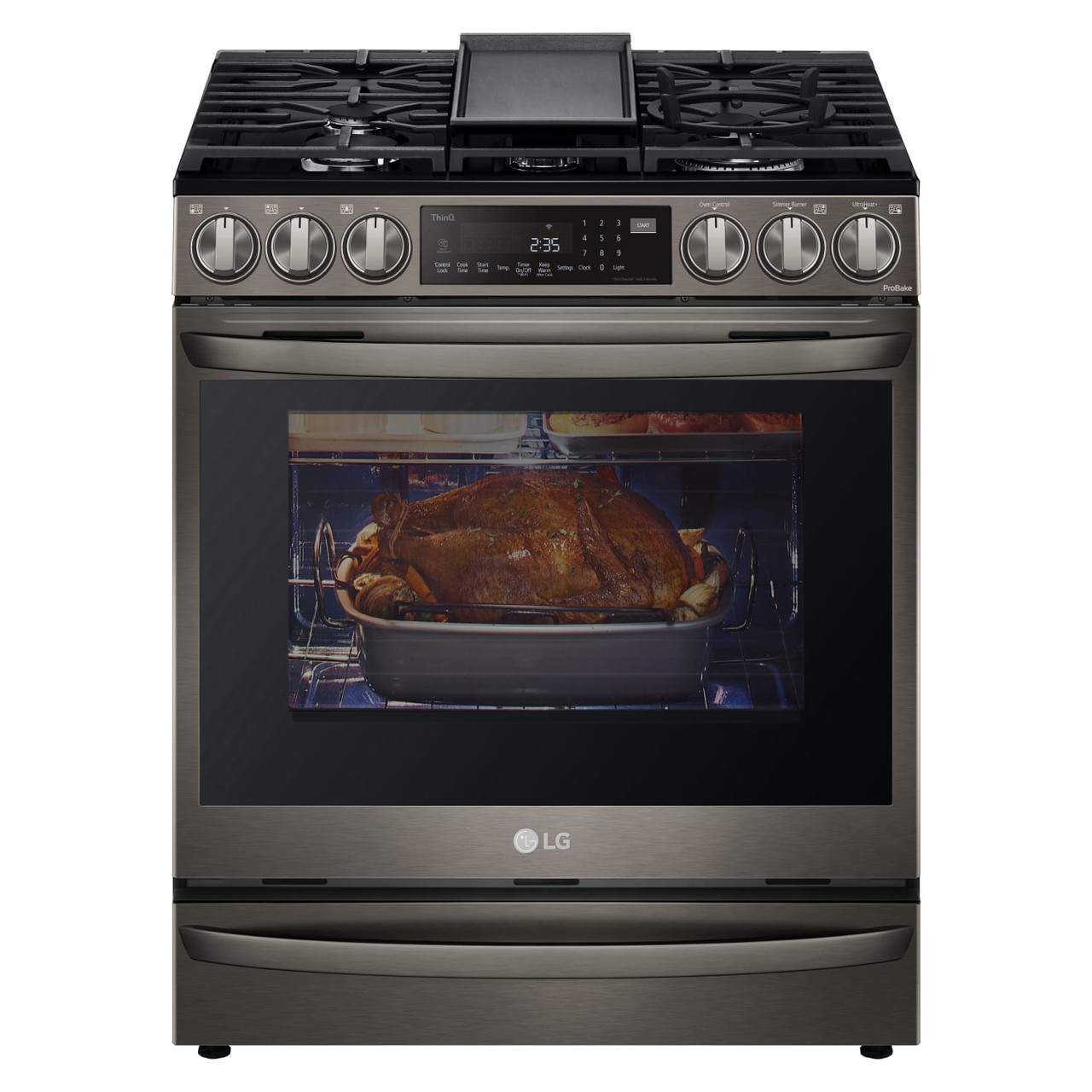 LG 6.3 cu. ft. Smart Wi-Fi Enabled ProBake Convection InstaView Gas Slide-in Range with Air Sous-Vide -LSGL6337D