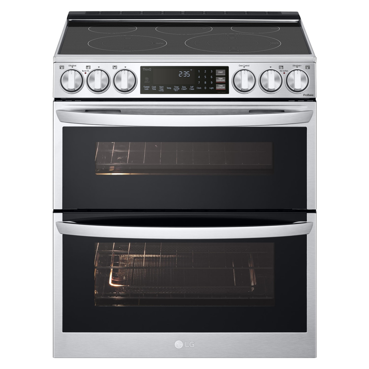 LG 7.3 cu.ft. Smart Wi-Fi Enabled Electric Double Oven Slide-In Range with ProBake Convection and InstaView - LTEL7337F