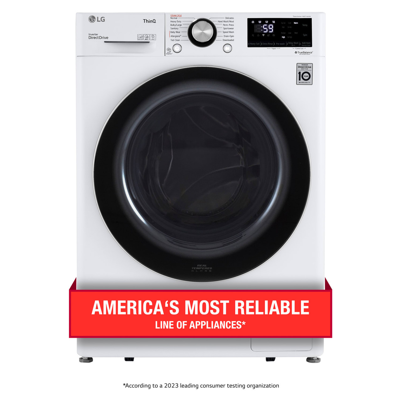 LG 2.4 cu.ft. Smart Wi-Fi Enabled Compact Front Load Washer with Built-In Intelligence - WM1455HWA