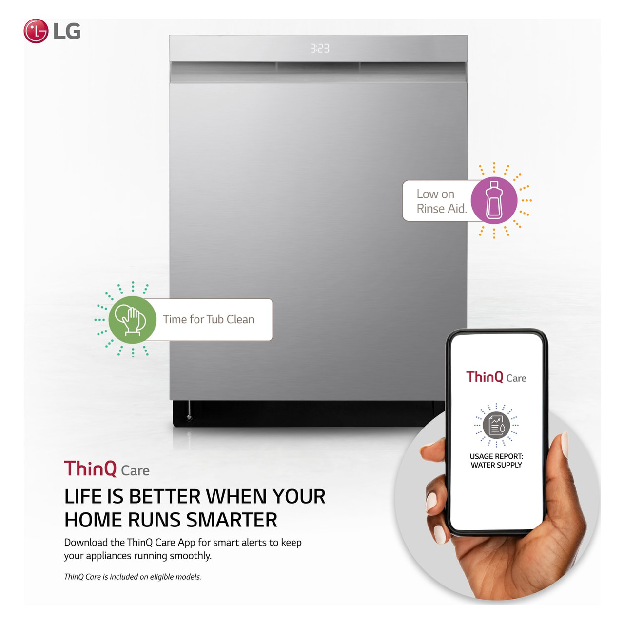 LG Smart Top Control Dishwasher with QuadWash® Pro, TrueSteam® and Dynamic Dry® - LDPS6762S