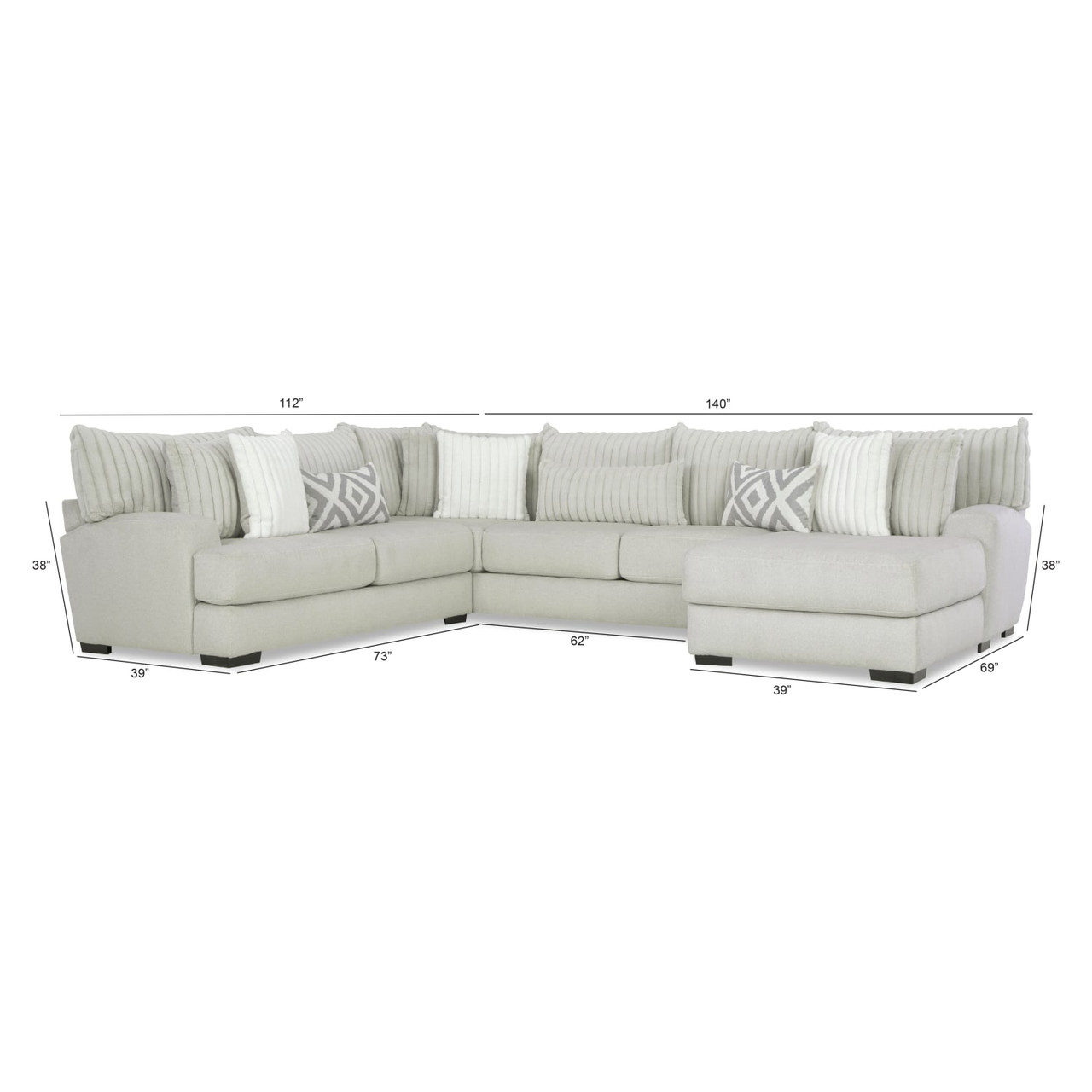 Bristol 3-Pc Sectional W Right Chaise