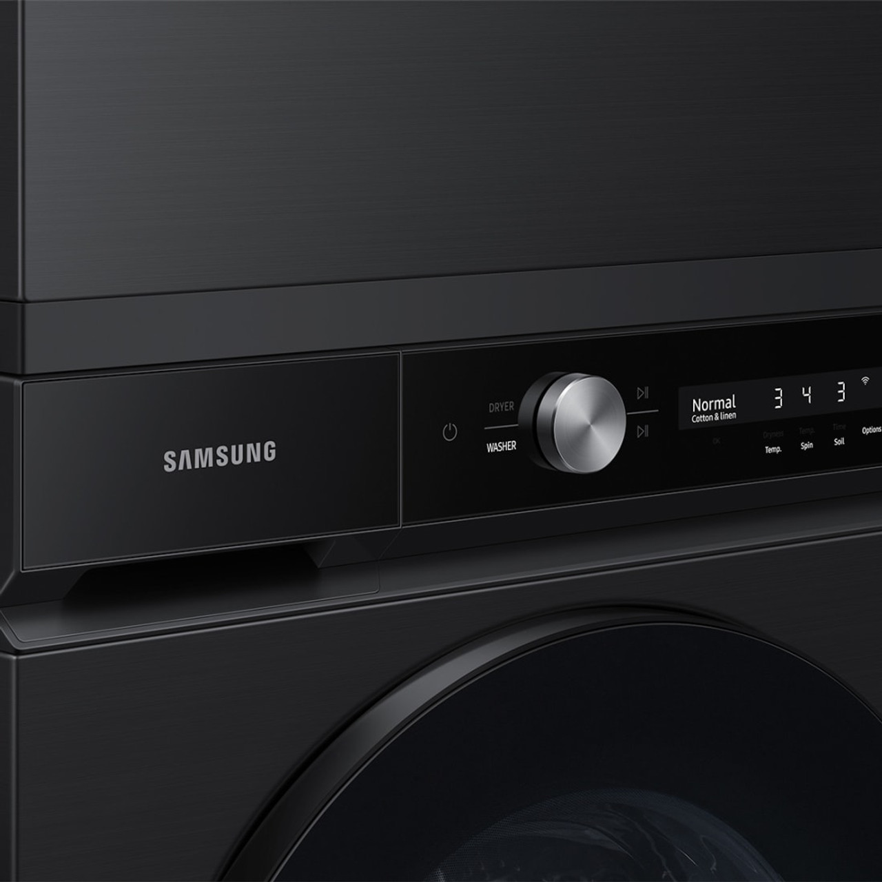 Samsung BESPOKE 7.6 cu. ft. Ultra Capacity Gas Dryer with Super Speed Dry and AI Powered Smart Dial in Brushed Black