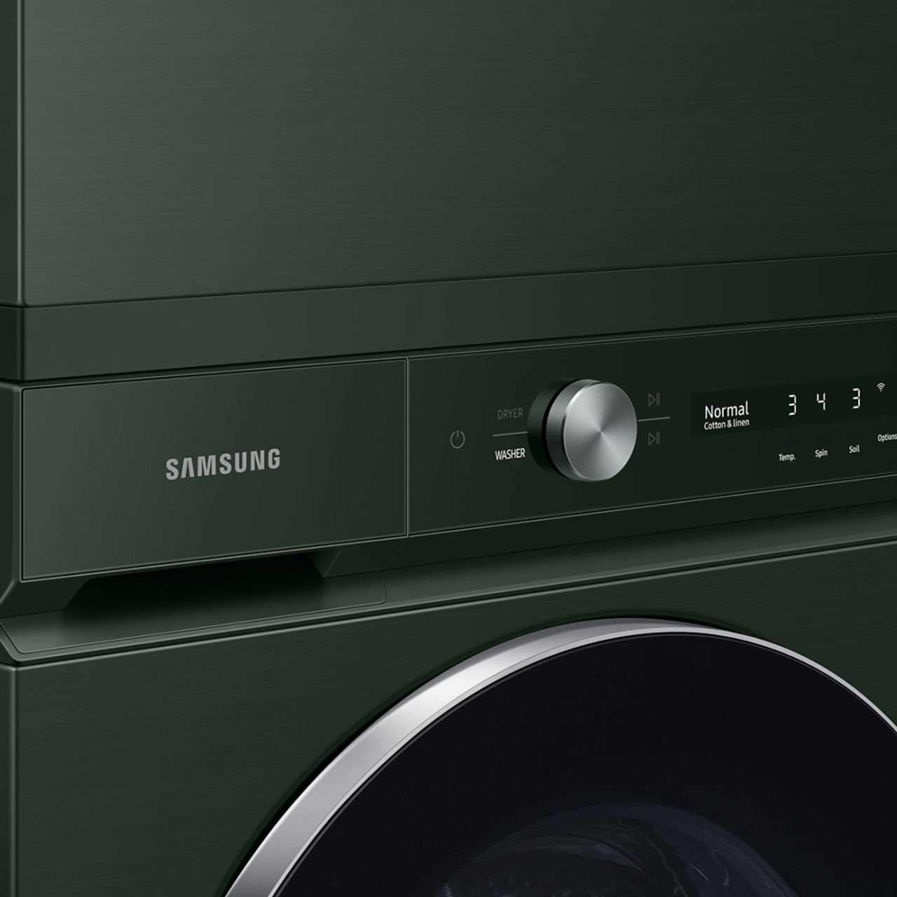Samsung BESPOKE 7.6 cu. ft. Ultra Capacity Gas Dryer with AI Optimal Dry and Super Speed Dry in Forest Green