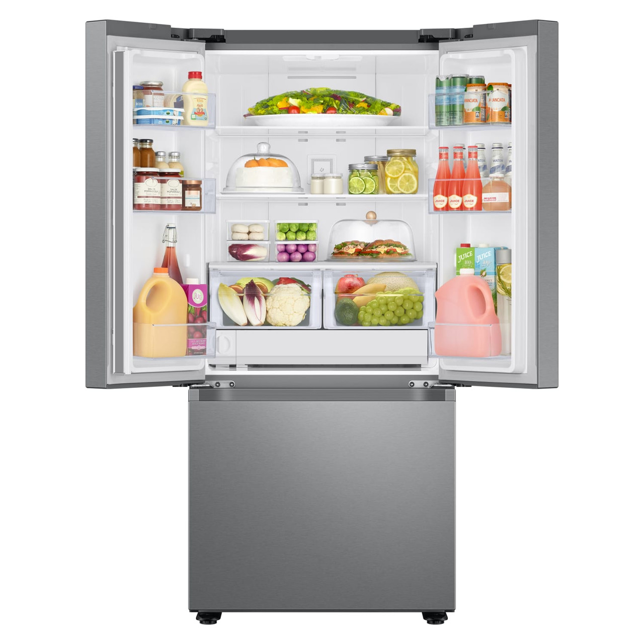 Samsung 22 cu. ft. Smart 3-Door French Door Refrigerator - Stainless Steel