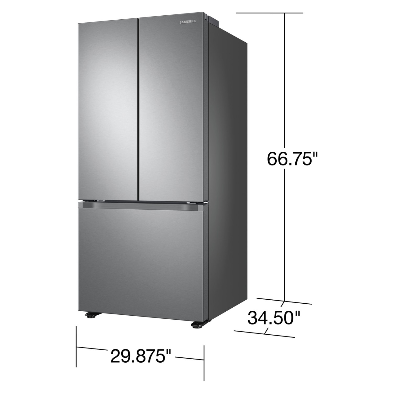 Samsung 22 cu. ft. Smart 3-Door French Door Refrigerator - Stainless Steel