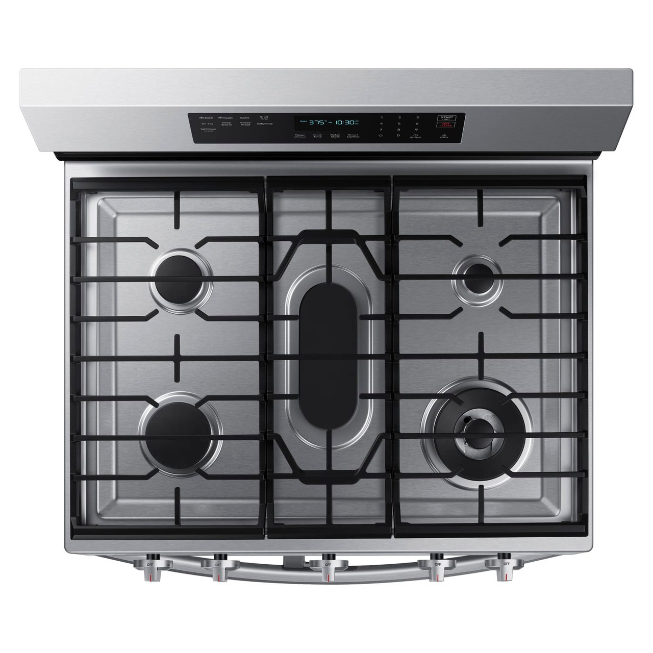 Samsung 6.0 cu. ft. Smart Freestanding Gas Range with Flex Duo, Stainless Cooktop & Air Fry - Stainless Steel