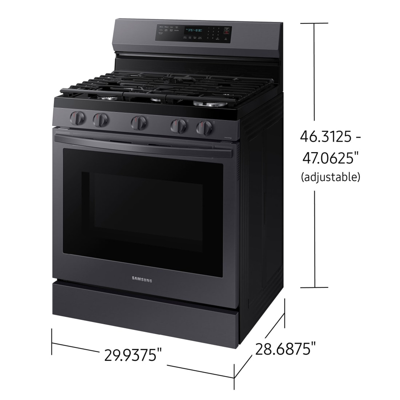 Samsung 6.0 cu. ft. Smart Freestanding Gas Range with Flex Duo, Stainless Cooktop & Air Fry - Stainless Steel