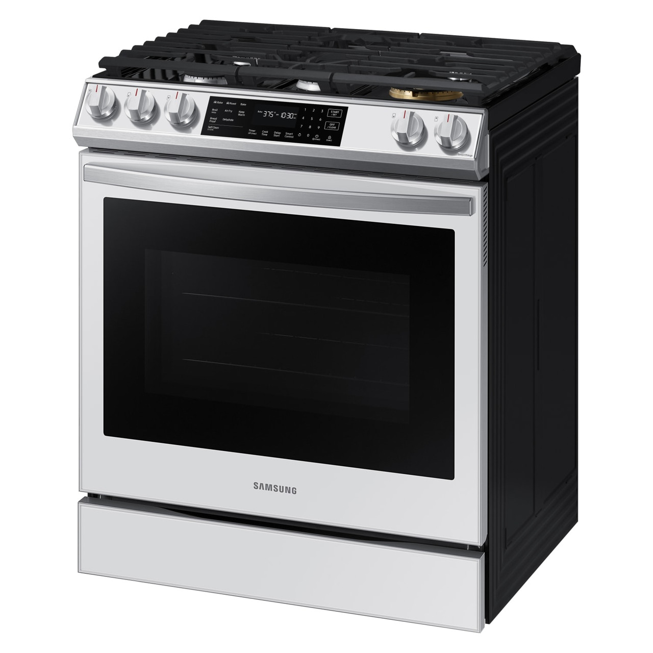 Samsung BESPOKE 6.0 cu. ft. Smart Slide-in Gas Range with Air Fry - White Glass