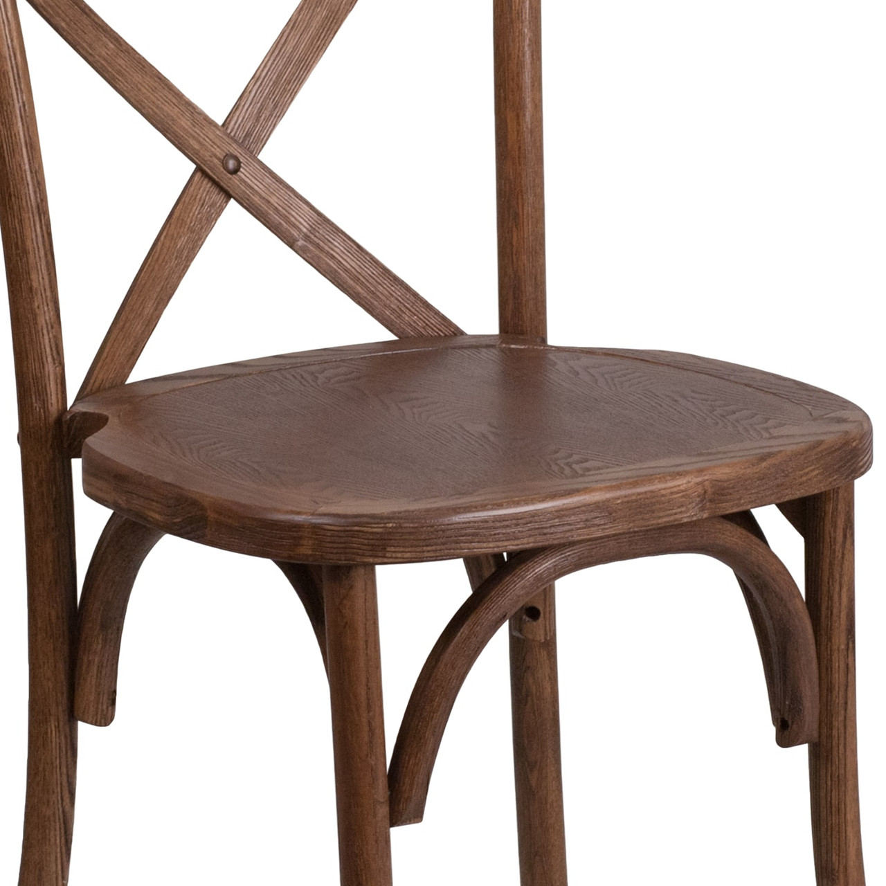 HERCULES Series Stackable Pecan Wood Cross Back Chair