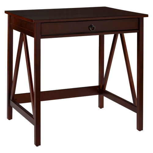 Westerly Collection Tobacco Brown Laptop Desk - Silo Angled View