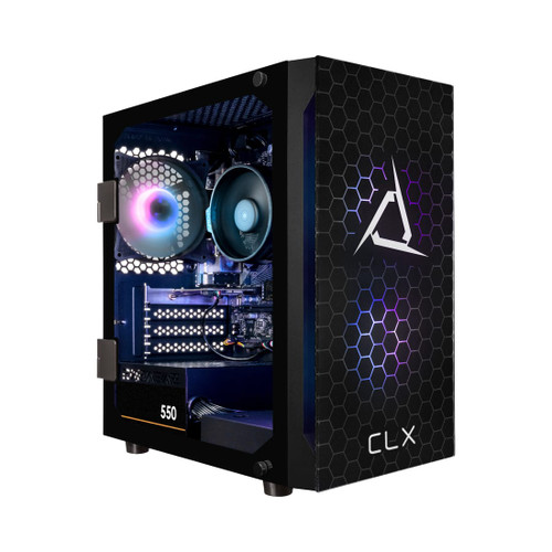 CLX SET Gaming Desktop, Ryzen 5, Radeon Vega 7, 8GB, 500GB SSD - Silo Angled View